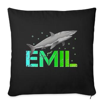 Emil Geburtstag Emil Namenstag - Sofakissenbezug 45 x 45 cm - Schwarz - Vorne