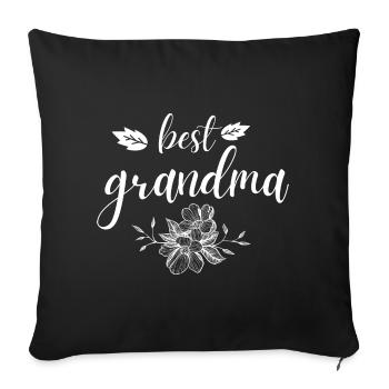 Grand-mère. Cadeau de grand-mère - Housse de coussin décorative 45 x 45 cm - noir - Devant