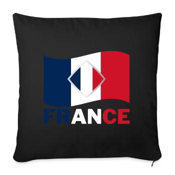 Maillot de football France I Football Drapeau Francis - Housse de coussin décorative 45 x 45 cm - noir - Devant
