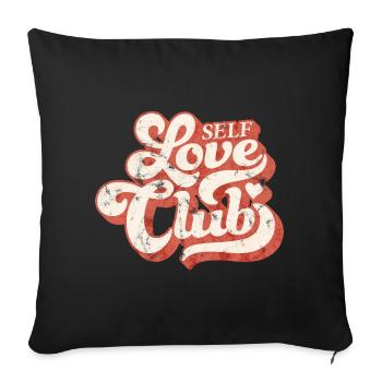 SELF LOVE CLUB GROOVY 70s TYPO - Housse de coussin décorative 45 x 45 cm - noir - Devant