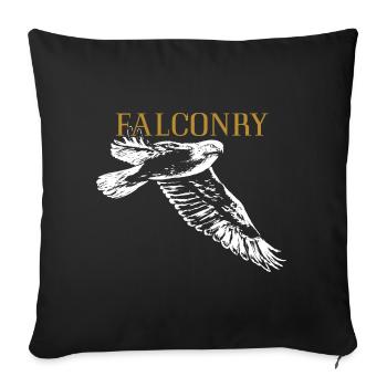 Peregrine falcon silhouette for falconers and falconers - Sofa pillowcase 17,3'' x 17,3'' (45 x 45 cm) - black - Front