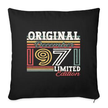 Original December 1971 51st Birthday Gift - Sofa pillowcase 17,3'' x 17,3'' (45 x 45 cm) - black - Front