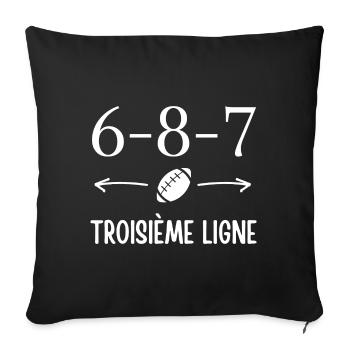 rugby, rugby sport, rugby humour - Housse de coussin décorative 45 x 45 cm - noir - Devant
