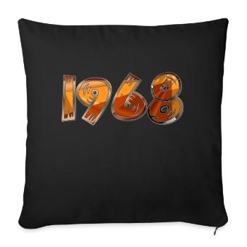 Jahr 1968 - Sofakissenbezug 45 x 45 cm - Schwarz - Vorne