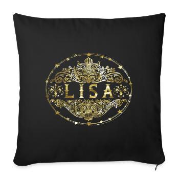 Lisa - Housse de coussin décorative 45 x 45 cm - noir - Devant