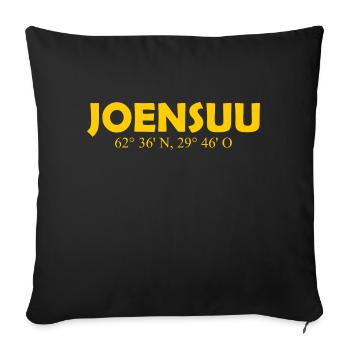 Joensuu - Finland - Coordinates - Longitude Latitu - Sofa pillowcase 17,3'' x 17,3'' (45 x 45 cm) - black - Front