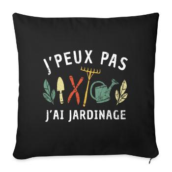 Keine Zeit - Der Garten Ruft Retro Gärtner Natur - Sofakissenbezug 45 x 45 cm - Schwarz - Vorne