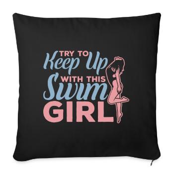 Nageur - Housse de coussin décorative 45 x 45 cm - noir - Devant