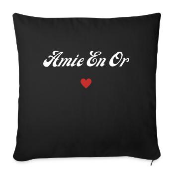 amie en or - Housse de coussin décorative 45 x 45 cm - noir - Devant