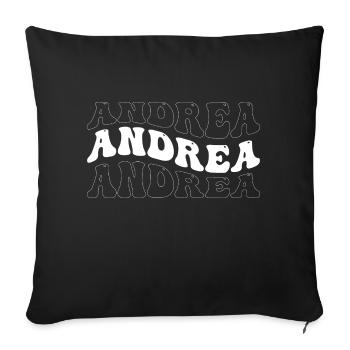 Funny Andrea Groovy 4 Männer Damen Cool Andrea Tie - Sofakissenbezug 45 x 45 cm - Schwarz - Vorne