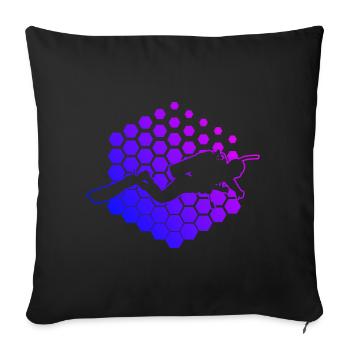 Scuba Taucher Free Dive Diver Scuba Diver - Sofa pillowcase 17,3'' x 17,3'' (45 x 45 cm) - black - Front
