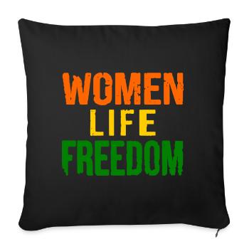 Women life freedom - Housse de coussin décorative 45 x 45 cm - noir - Devant