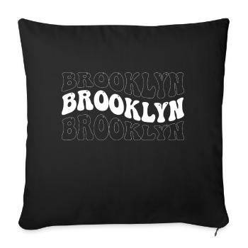 Funny Brooklyn Groovy 4 Men Women Cool Brooklyn - Sofa pillowcase 17,3'' x 17,3'' (45 x 45 cm) - black - Front