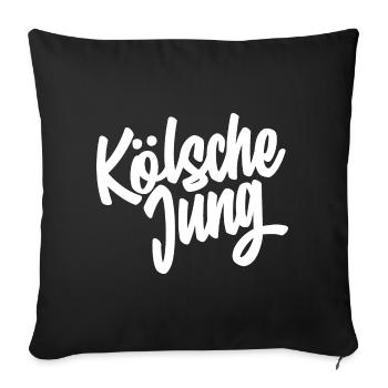 Kölsche Jung Script Design - Sofakissenbezug 45 x 45 cm - Schwarz - Vorne