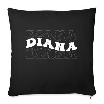 Drôle Diana Groovy 4 Hommes Femmes Cool Diana Tie Dye - Housse de coussin décorative 45 x 45 cm - noir - Devant