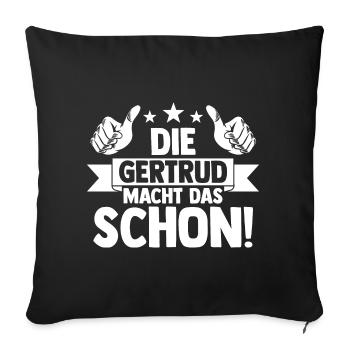 Gertrud - Sofakissenbezug 45 x 45 cm - Schwarz - Vorne