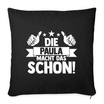 Name Paula - Sofakissenbezug 45 x 45 cm - Schwarz - Vorne
