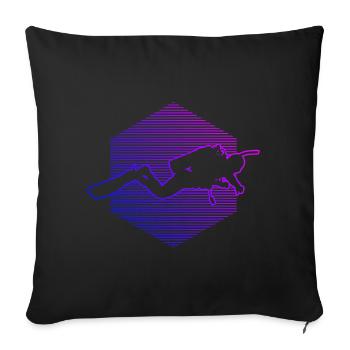 Plongée sous-marine Plongée sous-marine Plongée plongée - Housse de coussin décorative 45 x 45 cm - noir - Devant