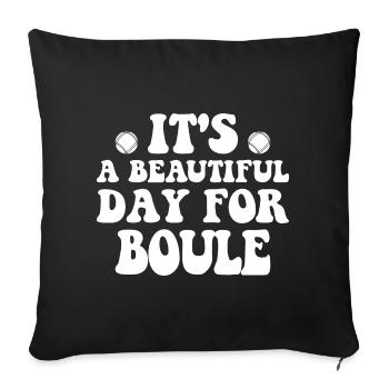 Boule Legend Tenue de pétanque pour Bouler pour - Housse de coussin décorative 45 x 45 cm - noir - Devant
