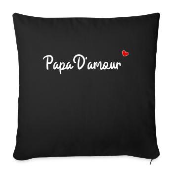 Papa d'amour - Housse de coussin décorative 45 x 45 cm - noir - Devant