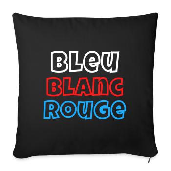 France, je suis Français, drapeau Français - Housse de coussin décorative 45 x 45 cm - noir - Devant