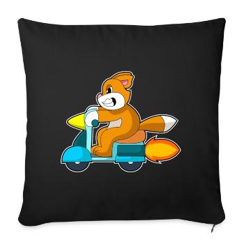 Cat Scooter - Sofa pillowcase 17,3'' x 17,3'' (45 x 45 cm) - black - Front