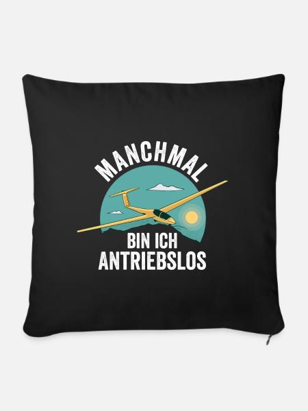 Segelflieger Fliegen Segelfliegen - Sofakissenbezug 45 x 45 cm - Schwarz
