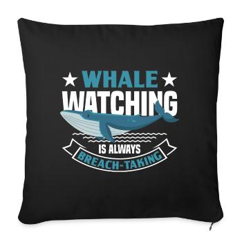 Whale Watching Whale Watching Orca Blue Whale - Sofa pillowcase 17,3'' x 17,3'' (45 x 45 cm) - black - Front