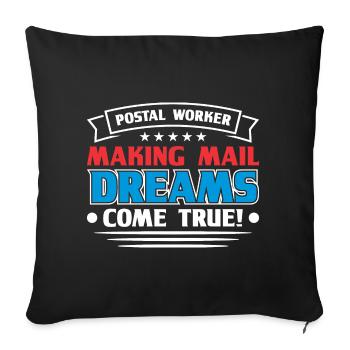 Postbote Briefträger Brief Paketdienst Geschenk - Sofakissenbezug 45 x 45 cm - Schwarz - Vorne