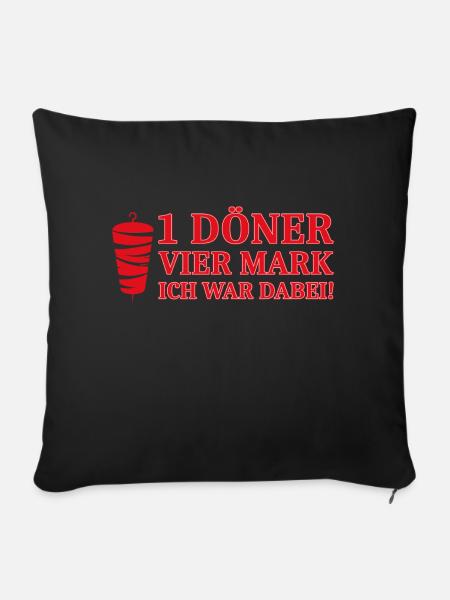 1 Döner 4 Mark - Sofakissenbezug 45 x 45 cm - Schwarz
