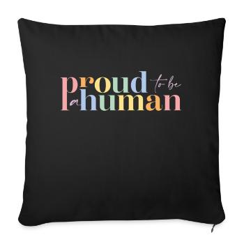 Fier humain | Grande façade - Housse de coussin décorative 45 x 45 cm - noir - Devant