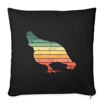 Chicken Chickens - Sofa pillowcase 17,3'' x 17,3'' (45 x 45 cm) - black - Front