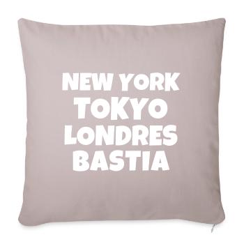 Corse, Corse humour, Bastia - Housse de coussin décorative 45 x 45 cm - taupe clair - Devant