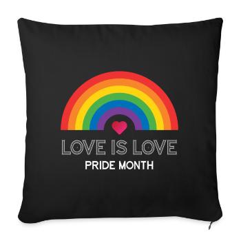 L’amour est l’amour. Mois de la fierté. - Housse de coussin décorative 45 x 45 cm - noir - Devant