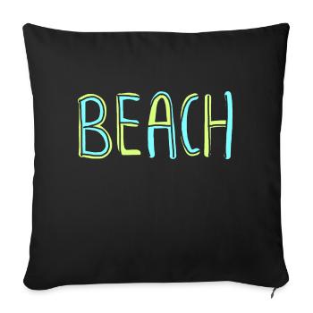 Beach 13 - Sofakissenbezug 45 x 45 cm - Schwarz - Vorne