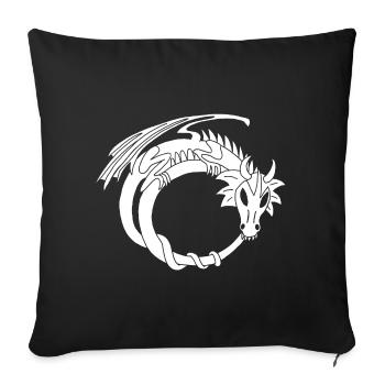 L'anneau du dragon blanc - Housse de coussin décorative 45 x 45 cm - noir - Devant