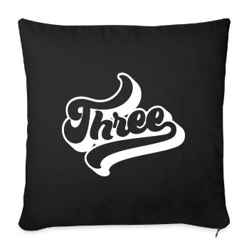 Trois enfants 3e anniversaire garçons filles 3 ans - Housse de coussin décorative 45 x 45 cm - noir - Devant