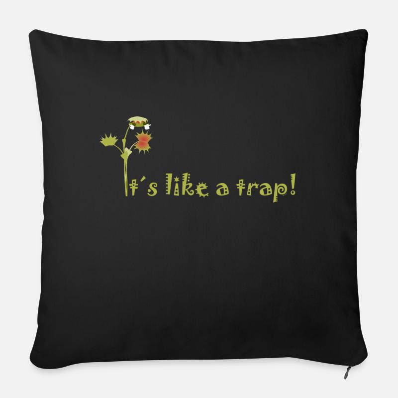 Karnivoren Pflanze - Sofakissenbezug 45 x 45 cm - Schwarz