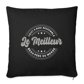 Beau-Pere Cadeau - Housse de coussin décorative 45 x 45 cm - noir - Devant