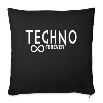 Citation de musique techno pour toujours - Housse de coussin décorative 45 x 45 cm - noir - Devant