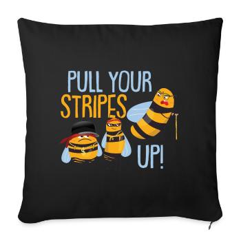 Funny Bee Lover Honeybee Bee Bumblebee - Sofa pillowcase 17,3'' x 17,3'' (45 x 45 cm) - black - Front