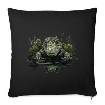 Crocodile Alligator Caiman Reptile - Sofa pillowcase 17,3'' x 17,3'' (45 x 45 cm) - black - Front