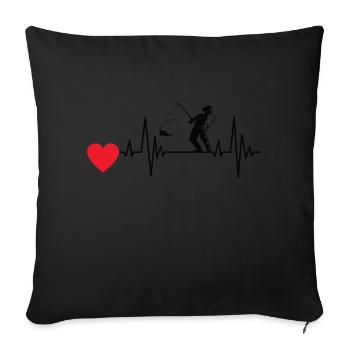 Fishing Hook Fishing Fishing Fishing Anglers - Sofa pillowcase 17,3'' x 17,3'' (45 x 45 cm) - black - Front