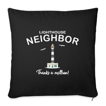 Thank you neighbor, neighbor, lighthouse in Menorca - Sofa pillowcase 17,3'' x 17,3'' (45 x 45 cm) - black - Front