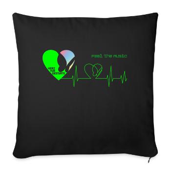 Herz fuer Gestoerte - feel the music - SL Edition - Sofakissenbezug 45 x 45 cm - Schwarz - Vorne
