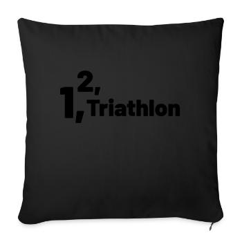 1 2 Triathlon - Housse de coussin décorative 45 x 45 cm - noir - Devant
