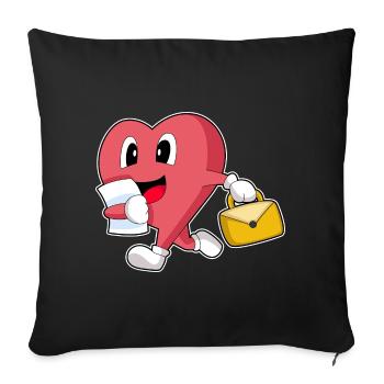 Bureau du Secrétaire du Cœur au Sac à Mains - Housse de coussin décorative 45 x 45 cm - noir - Devant