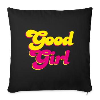 Good Girl Retro Pink Energy Girl Power Vibes - Sofa pillowcase 17,3'' x 17,3'' (45 x 45 cm) - black - Front