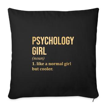 Psychologie Fille Drôle de dicton - Housse de coussin décorative 45 x 45 cm - noir - Devant