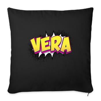 Vera Benutzerdefinierter Name Comic-Buch-Stil Pop Art, Vera - Sofakissenbezug 45 x 45 cm - Schwarz - Vorne